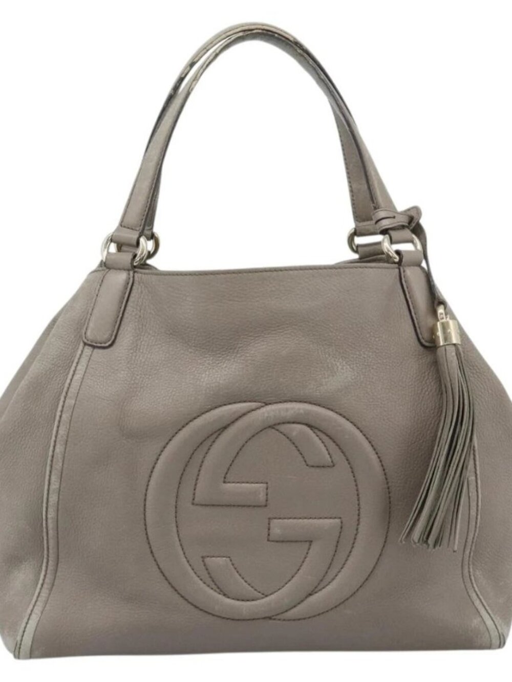 GUCCI Soho Hand Bag Leather Gray Gold 282309 Auth ep14702 - Picture 13 of 16